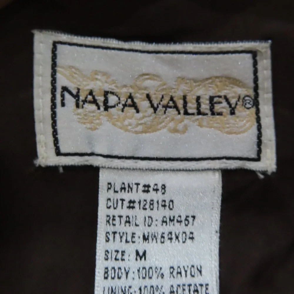 VTG Napa Valley Velvet Vest Medium Brown Embroidered Western Boho Cottagecore - Picture 8 of 10
